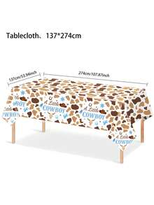 Western Cowboy Party Tablecloths With Patterns, Cowboy Horse Tablecloths, Birthday Parties, Bachelor Parties, Cowboy Showers, Rodeo Events, Disposable Plastic Table Decoration Items - Multicolor - View 13