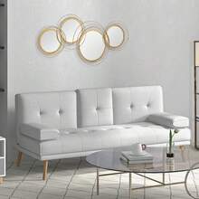 HOMCOM Mirror Set, Wall Decoration With 4 Round Mirrors For Living Room Decor, Elegant Metal Wall Ornament - 1 - 查看 8