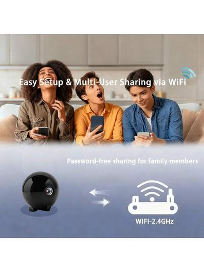 1pc 4MP HD Surveillance Camera, CCTV Mini 2.4G WiFi Security Night Vision, Two Way Audio, Cctv Camera Wifi Connect To Cellphone,Supports Motion Detection Mobile App Control, Monitoring Pets/Indoor Outdoor/Home/Recording Camera. view 8