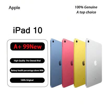 Apple Used IPad 10 10.9-Inch A14 Bionic Chip Tablet Wifi Version,Over 90% Battery Health.