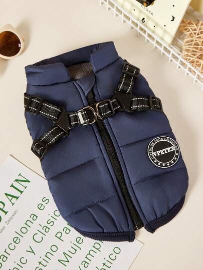 PETSIN 可调节狗狗外套，适合中小型犬 - 反光羊毛衬里、可调节扣环和双 D 形环背带