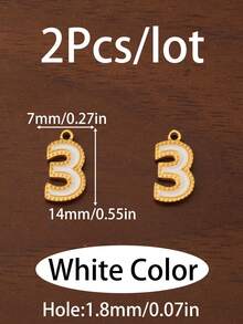 2Pcs/Lot Enamel Number Pendants Stainless Steel White Black Number 0-9 Digital Charms For Jewelry Making Necklace Findings Bracelet Earrings Birthday Gifts Accessories DIY - Number Pendant - View 28