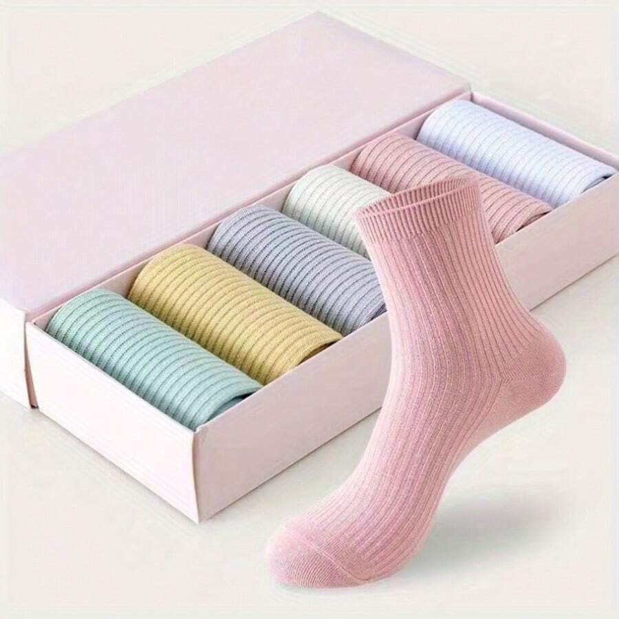 مجموعة جوارب ملونة متنوعة، جوارب رياضية ماصة للعرق ذات لون أحادي للنساء، جوارب دافئة للشتاء، جوارب منزلية كاجوال للنساء، جوارب ناعمة ومريحة