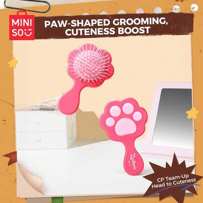  Lược đệm khí MINISO Disney Zootopia hình dấu chân dễ thương, làm mượt tóc, không rối.