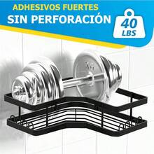 Juego de 6 piezas Estante Organizador Regadera para Bao, Estante de Ducha Sin Taladrar, Organizador de Ducha de Esquina, Con Ganchos, Colgante para Pared Accesorios para Jabn, Para Bao, Cocina - Negro - Ver 4
