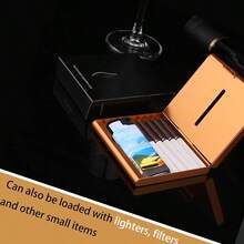 Cigarette CaseMetal Cigarette Case Holder For 20 King Regular And Slims Size Cigarettes Cigarette Wallet For Men And Women Gold#Hometown Store - 金色 - 查看 5