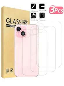 3pcs Tempered Glass Back Cover Screen Protector, Compatible With 15-Inch And 6.1-Inch Devices [9H Hardness]. High-Definition Tempered Glass Back Film, Scratch-Resistant, Easy Installation, Crystal Clear, Suitable For Most Screen Protectors. Perfect Birthday Gift For Family And Friends. Practical Phone Accessory With Waterproof, Shockproof, Anti-Drop, Anti-Fingerprint And Full Coverage Design. - Clear - View 28