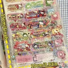 4pcs/Set   & Rilakkuma Cartoon Hollow Stickers, Cute Cat Laser Reflective Stickers, Anime Scrapbook Stickers, Random - Multicolor - View 2