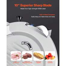 Automatic Meat Slicer 500W Electric Slicer Machine With 10 Inch Sharp 75Cr1 Steel Blade 0-0.67 Inch Adjustable Thickness 633 RPM Fast Slicing For Frozen Meat Cheese And Bread - US B Type Plug(110-127V) - View 5
