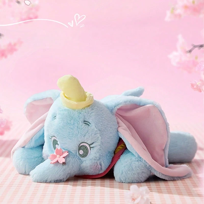 Miniso 1pc Disney Sakura Season Dumbo Plush Doll - Delicate Sakura Accents, Cozy Home & Office Decor - Blue - View 1