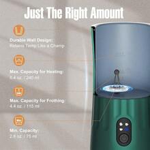 4-In-1 Electric Milk Frother And Steamer For Coffee Latte Cappuccino Macchiato Hot Chocolate Automatic Hot And Cold Foam Maker With Milk Warmer Ideal For Home And Office Use In Morning Beverages Preparation Dark Green Design - 深綠色 - 查看 5