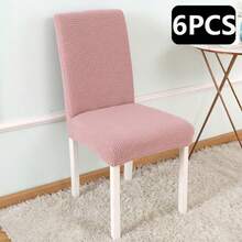 1/4/6pcs Solid Color Jacquard Dining Chair Covers, Stretch Removable Washable Chair Seat Covers For Home, Restaurant, Hotel, Kitchen - Multicolor - View 19