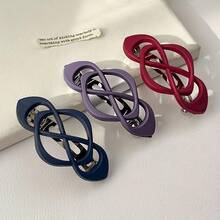 Fashion Hollow Metal Hair Clip With Princess Ponytail Spring Hairpin, Suitable Back Of - Dark Blue - View 2