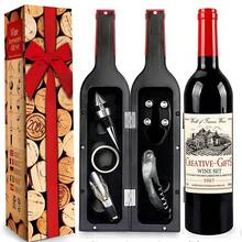 Conjunto de abridor de garrafas Wine Enthusiast - Presente criativo de Natal - Conjunto de vinho com abridor de garrafas e utensílios - Kit grande abridor de garrafas de vinho - Abridor de rolhas de vinho - Presente de Natal - Presente de aniversário
