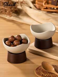 shoxil 1 pièce Bol en poterie épais, convient pour la crème glacée et les desserts, peut également être utilisé comme coupe à glace, assiette à collation, plateau, petit plat, plateau à collation et à fruits unique et haut de gamme, convient pour la maison, le thé de l'après-midi, les réceptions et la rentrée scolaire - Coupe à dessert - Voir 12