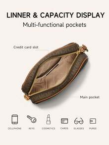 Michael Kors Jet Set Charm Small Monogram Camera Crossbody Satchel Casual Shoulder Purses for Daily Parties Zippy Bag - 棕色 - 查看 5