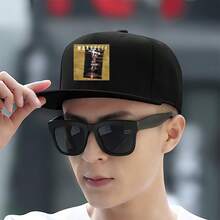 A black earphone-matching cap with a high-cut style and a "MAKAVELI" design, fashionable for men graphic print unisex small head around fashionable haphop baseball cap snapback cap large head around retro snapback baseball cap snapback cap duck cap low cap Baseball cap visual low cap duckville cap flat bill cap sports ball cap breathable - ブラック - チェックする 3