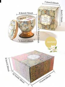 1pc Dried Flower Scented Candle, High Glass Jar, Aromatherapy Candle, Natural Floral Fragrance Candle, Forest Aroma Candle, High Glass Jar, Beautifully Patterned, Decorative Item. They Are Ideal For Aromatherapy And Various Holiday Decorations, As Well As Gifts For Friends, Family, Valentine's Day, And Anniversary. - Multicolor - View 9