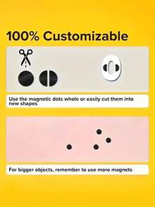 1/50pcs/Set Magnetic Self-Adhesive Magnets, Non-Destructive Magnetic Absorption, Mini Magnets, Versatile Use For DIY Crafts, Whiteboard, Refrigerator, Photo Display, Wedding Party, Celebration, Holiday Poster Display, Home Office Decor - Multicolor - View 6