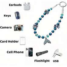 Handmade Phone Lanyard Wrist Strap- Multi-Use Anti-Drop Strap With 2 Tether Tabs - Women - trắng - Xem 3