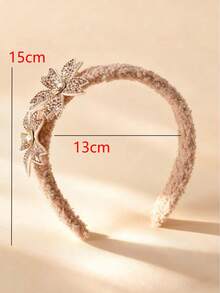 1件装 女童秋冬花卉发箍，毛绒优雅发带，女童发饰 - 彩色 - 查看 6