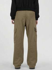 2pcs/Set Casual Loose Cargo Pants For Teenage Boys, With Large Pockets, Suitable For Sports & Outdoor Activities - Camel - View 2