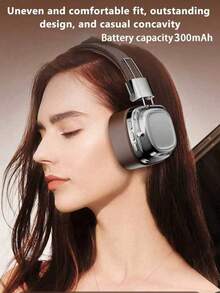 復古風格無線5.3耳罩式耳機，重低音耳機適用於手機電腦 - 銀棕色 - 查看 3