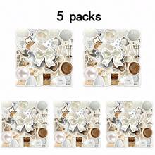 50张/包 白色可爱涂鸦图案贴纸。精致、优雅、时尚、可爱，适合装饰行李箱、水瓶、滑板、头盔、制作剪贴簿、手机壳和笔记本电脑。