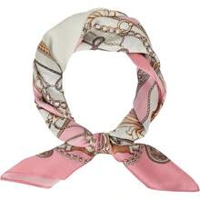Pauelo de seda para mujer, 70x 70, ligero, varios colores, Cadena/Rosa/Rosa/Plata, 27.5 inches - inicial - Ver 2