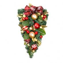 Christmas Teardrop Swag With Balls Creative Artificial Vine Swag For Mantle Fireplace Decor - Multicolor - View 6