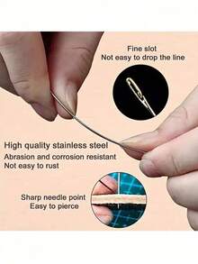 12pcs Hand Sewing Needles Set With Needle Threader, Stainless Steel Embroidery Knitting Needles In Clear Storage Box For Clothing Diy Craft - Single Size - View 9