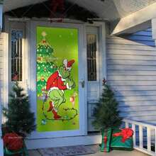 1pc Green Haired Door Cover Background Cloth Party Scene Decoration Door Cover - Nhiều màu - Xem 7