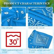 Pack Bandanas Unisex Paisley Bandanas Bulk Multi Purpose Cowboy Wrap Necktie Face Cover Party Supplies, 21.26 inches - Elegante + Azul series - Ver 3