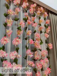 1pc 20-LED DIY Cherry Blossom Tree Lights - Bendable Battery-Operated Branches With Warm White Glow, Pink Floral Decor For Home, Weddings, Parties (AA Batteries Not Included), Cherry Blossom Themed Items, Party Ambiance, Wedding Decorations, Decorative Lighting, Batterypowered Lights - 彩色 - 查看 8