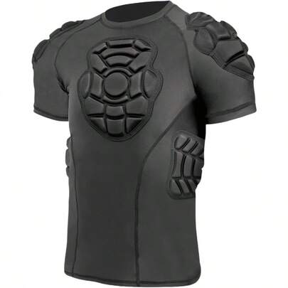 Padded Compression Shirts With Chest Rib Shoulder And Back Pads Impact Protection Shirt For Football Hockey Lacrosse