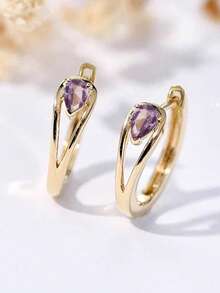 1 Cặp Hoa tai vòng Cubic Zirconia thanh lịch dành cho phụ nữ làm quà tặng kỷ niệm ngày cưới, tiệc đính hôn, ngày lễ tình nhân - 1 # - Xem 17