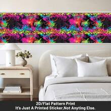 1 Piece, Fashionable And Artistic Self-Adhesive Removable Wallpaper, 2D Flat Color Abstract Graffiti Pattern PVC Wallpaper, Can Be Spliced, Home Decoration Background Wall Paper Decorative Wallpaper, Suitable For Kitchen, Living Room, Bedroom, Staircase, Bathroom Wall And Furniture Decoration, Furniture Renovation Sticker Wall Stickers, Easy To Stick And Install 39.37x15.75 Inches (100cmx40cm) - 39,37*15,75in (100*40cm) - Xem 9