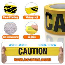 Caution Tape 2 Packs 3 Inch X 1000 Feet, Bright Yellow With Bold Black Text, Safty Tape Yellow Caution Tape Roll Tape For Danger/Hazardous Areas - Multicolor - View 4