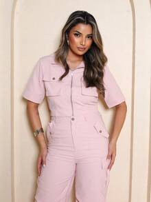 Formal Set - Wide-Leg Pants - Baby Pink - View 3