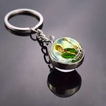 1 pieza Llavero de bola de cristal cristiana con las imágenes de San Antonio, San Miguel, San Francisco y Santa Teresa, joyería de la suerte para regalo del Día de San Patricio