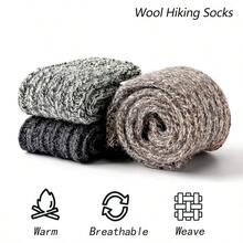 GLENRL 3 Pa Woens And Ens Erino Wool Hiking Sos Winter Thi War Boot Crew Sos  En And Woen - Apricot - View 3