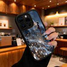 Cubierta de telefono con borde negro diseño de hada volando sobre nubes estrelladas para uso diario y trabajo en oficina - Café integral - Ver 6