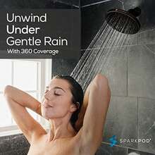 SparkPod Cabezal de ducha de lluvia de presión, los mejores cabezales de ducha para baño, ángulo ajustable para la máxima ducha de baño, instalación en 1 minuto, ajuste universal (negro mate)(8" Round ‎Bronce aceitado clásico - 8" Round) - Multicolor - Ver 5