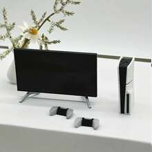 (Non-Toy) Miniature PS Game Console Model, Realistic TV Model, Dollhouse TV Decor, Micro Scene Decor, Pretend Play Props, Suitable For Model House Decor, Office Desk Decor, Home Decoration - Multicolor - View 7