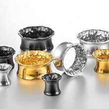 2个耳塞，锤纹一体式不锈钢耳扩，耳洞扩张器，耳廓扩张器，8mm-25mm，人体穿刺时尚饰品礼品 - 1658 - 查看 7