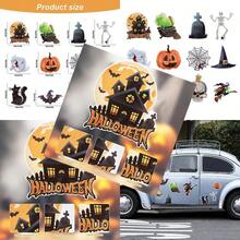 12pcs Halloween Magnetic Stickers Large Halloween Magnetic Decorations Witch Hat Spider Web Ghost Tombstone Pumpkin Bats Halloween Fridge Magnets For Refrigerator Garage Door Car - Dark Grey - View 1