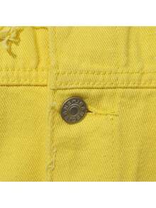 Men'S Ripped Denim Jacket Slim Fit Jean Outerwear Streetwear Casual Coat - 黃色 - 查看 6