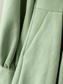 优雅女士秋冬连衣裙，时尚女士优雅长款针织连衣裙 - 薄荷綠 - 查看 5