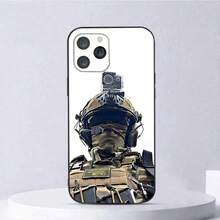 Funda especial del ejército compatible con funda de teléfono compatible con  16,15,14,13,12,11,Plus,Pro Max,XS,X,E,SE,Mini, funda negra de silicona suave, funda compatible con  17, funda de  17 Pro, funda de  17 Pro Max - z5 - Ver 11
