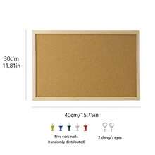 1/2片 11.81*7.87英寸/15.75*11.81英寸 单面悬挂式软木板 照片装饰板 带木框 展示板 用于办公室笔记和留言